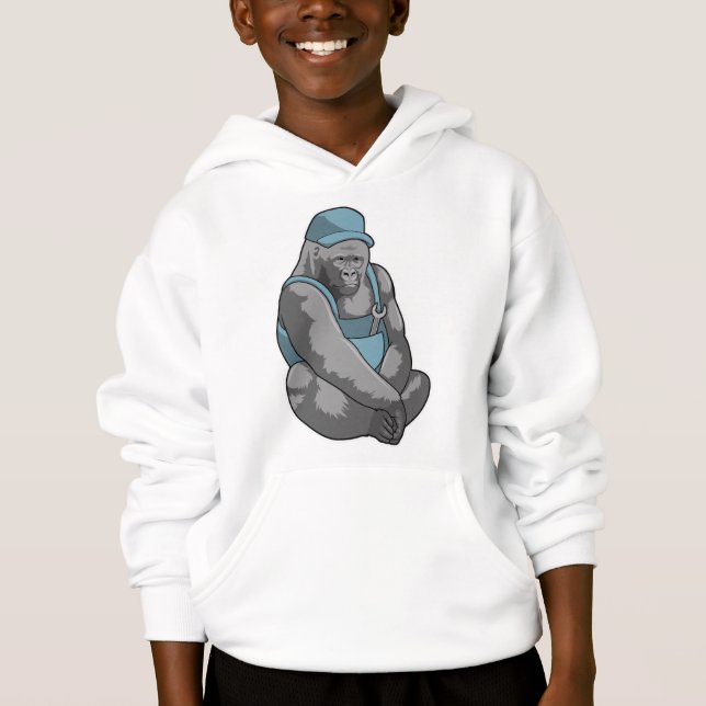 Gorilla as Craftsman with Wrench Hoodie (Front)