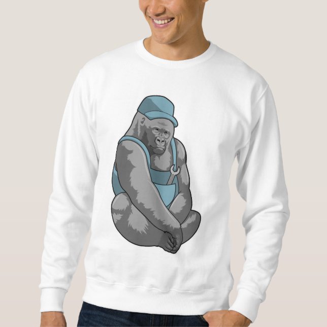 Gorilla as Craftsman with Wrench Sweatshirt (Front)