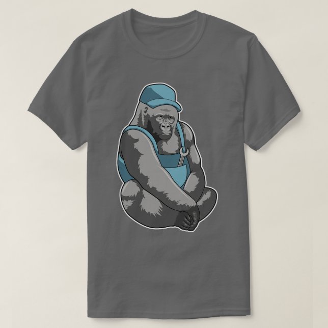 Gorilla As Craftsman With Wrench  T-Shirt (Design Front)