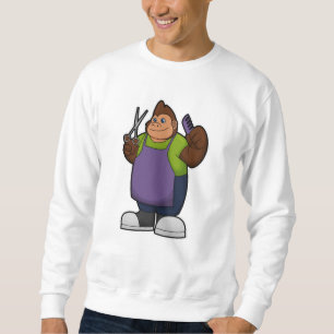 Gorilla as Hairdresser with Scissors & Comb Sweatshirt