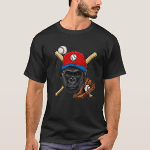 Gorilla Baseball Gorilla Lovers Baseball Player T-Shirt