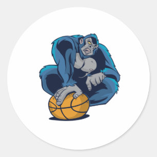 Gorilla Basketball Classic Round Sticker