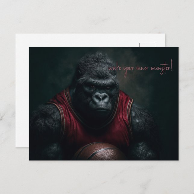 Gorilla Basketball Player Postcard (Front/Back)