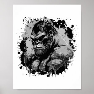 Gorilla Beast Muscles Workout Bodybuilding Boxing Poster