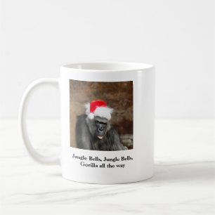 Gorilla Biddy in a Festive Christmas Hat Coffee Mug