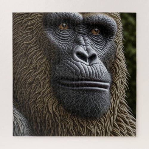 Gorilla Bigfoot or Sasquatch Close up of Face Jigsaw Puzzle
