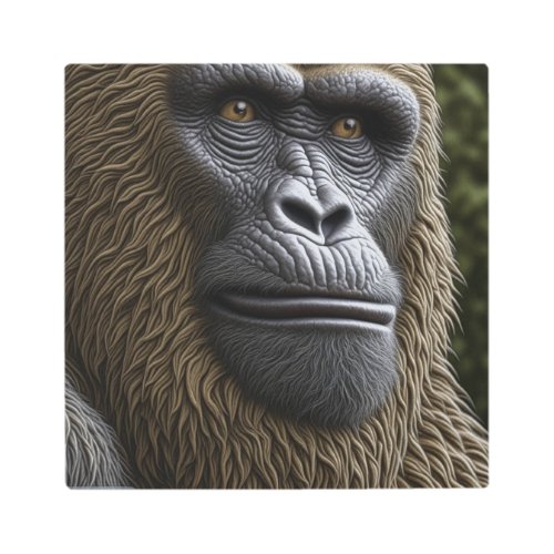 Gorilla Bigfoot or Sasquatch Close up of Face Metal Print