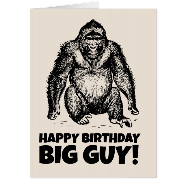 GORILLA BIRTHDAY BIG FUNNY GREETING CARD (Front)