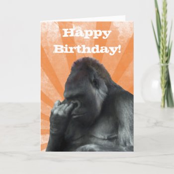 Gorilla Birthday Card by runninragged at Zazzle