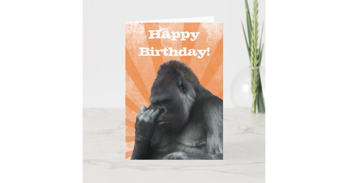 Gorilla Birthday Card | Zazzle.com