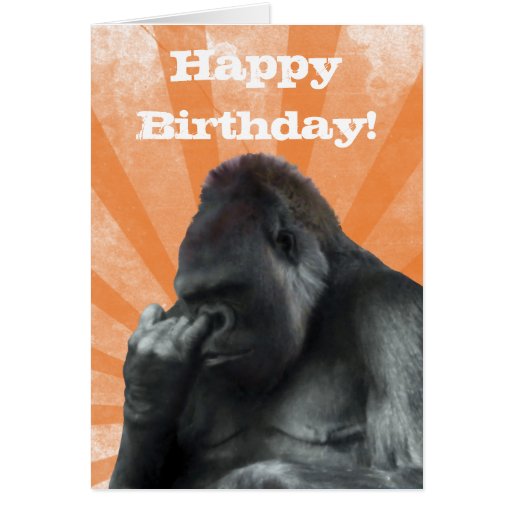 Gorilla Birthday Card | Zazzle