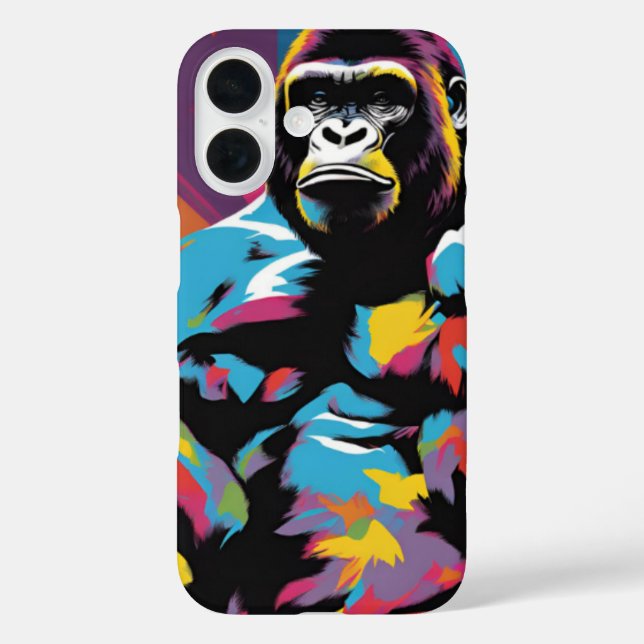 Gorilla Bodybuilder Lifter Pop Art Cartoon Case-Mate iPhone Case (Back)