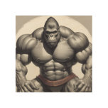 Gorilla Bodybuilder Pop Art Cartoon Drawing