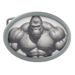 Gorilla Bodybuilder Pop Art Cartoon Drawing Belt Buckle