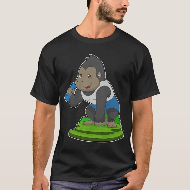 Gorilla Bodybuilding Dumbbell T-Shirt (Front)
