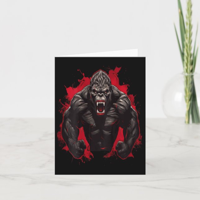 Gorilla Bodybuilding Workout Backprint Gym  Card (Front)