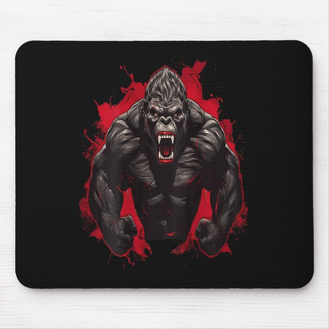 Gorilla Bodybuilding Workout Backprint Gym  Mouse Pad (Front)