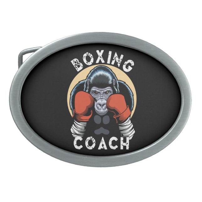Gorilla Boxing Coach - Sports Trainer Belt Buckle (Front)
