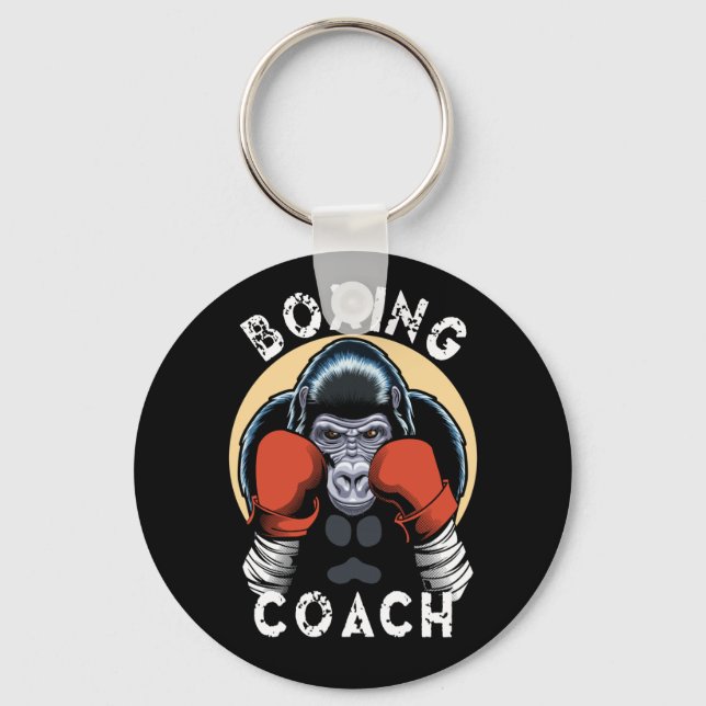 Gorilla Boxing Coach - Sports Trainer Keychain (Front)