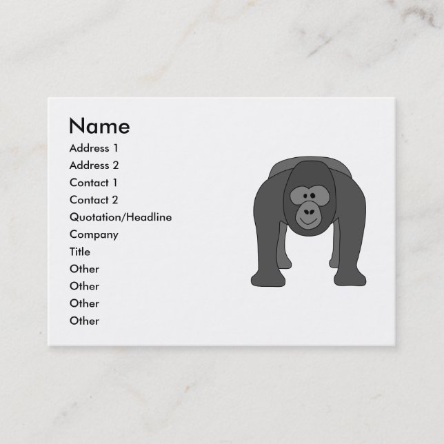 Gorilla Cartoon Business Card (Front)