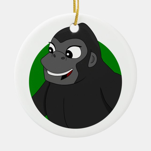 Gorilla Cartoon  Ceramic Ornament (Front)