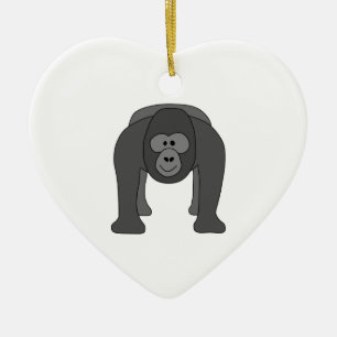 Gorilla Cartoon Ceramic Ornament