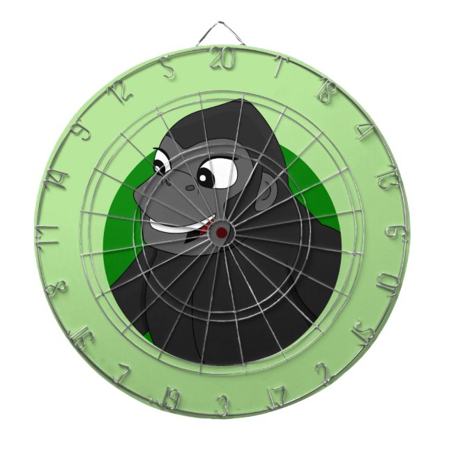 Gorilla Cartoon Dartboard With Darts (Front)