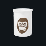 Gorilla Cartoon Drawing Beverage Pitcher<br><div class="desc">Digital Computer Animal Art - College Pop Art - Wild Animal Computer Images</div>