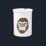 Gorilla Cartoon Drawing Beverage Pitcher<br><div class="desc">Digital Computer Animal Art - College Pop Art - Wild Animal Computer Images</div>