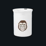 Gorilla Cartoon Drawing Beverage Pitcher<br><div class="desc">Digital Computer Animal Art - College Pop Art - Wild Animal Computer Images</div>