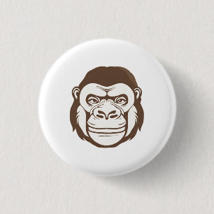 Gorilla Cartoon Drawing Button