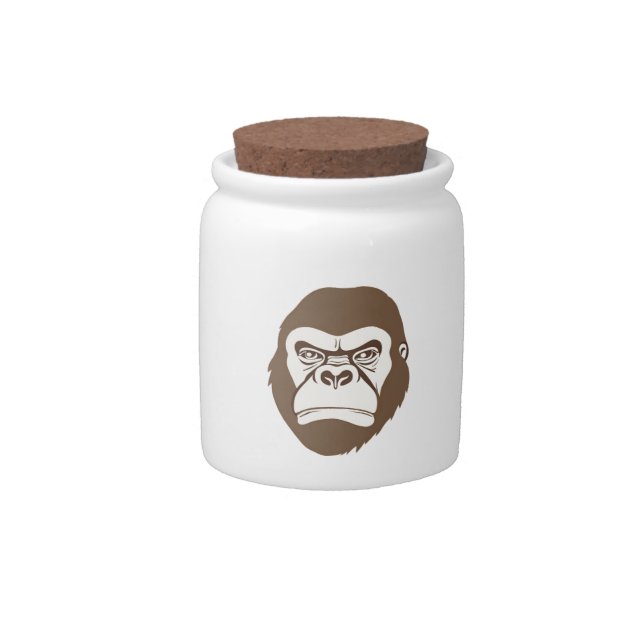 Gorilla Cartoon Drawing Candy Jar (Front)