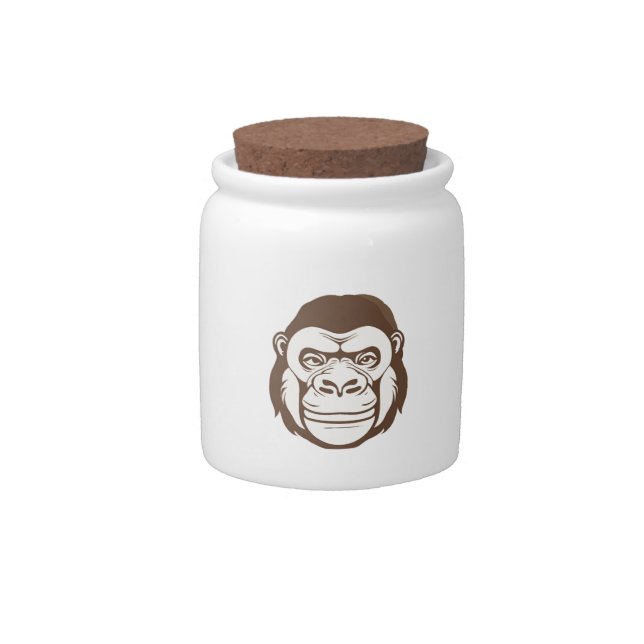 Gorilla Cartoon Drawing Candy Jar (Front)