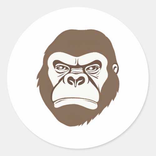 Gorilla Cartoon Drawing Classic Round Sticker