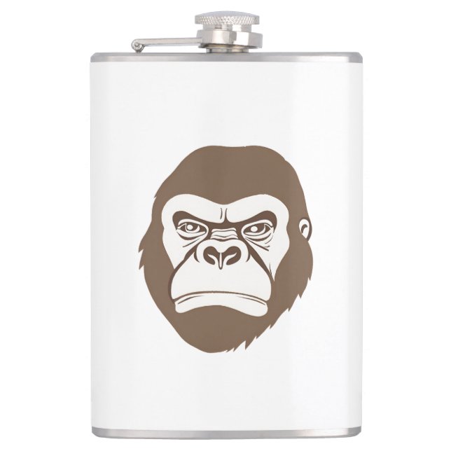 Gorilla Cartoon Drawing Flask (Front)