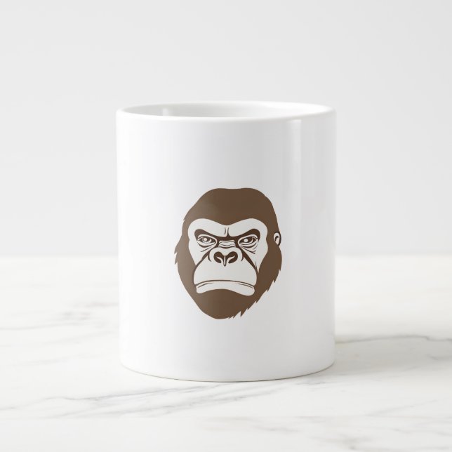 Gorilla Cartoon Drawing Giant Coffee Mug (Front)