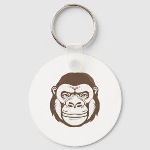 Gorilla Cartoon Drawing Keychain
