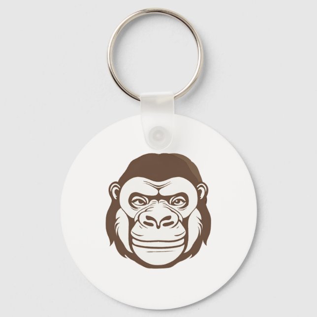 Gorilla Cartoon Drawing Keychain (Front)