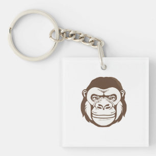 Gorilla Cartoon Drawing Keychain
