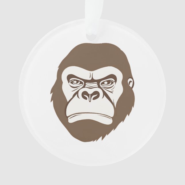 Gorilla Cartoon Drawing Ornament (Front)