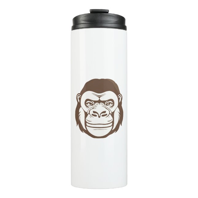 Gorilla Cartoon Drawing Thermal Tumbler (Front)