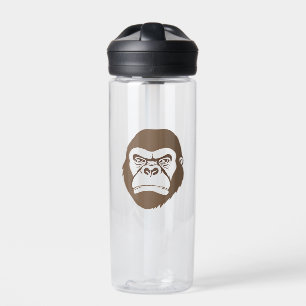 Gorilla Cartoon Drawing Water Bottle