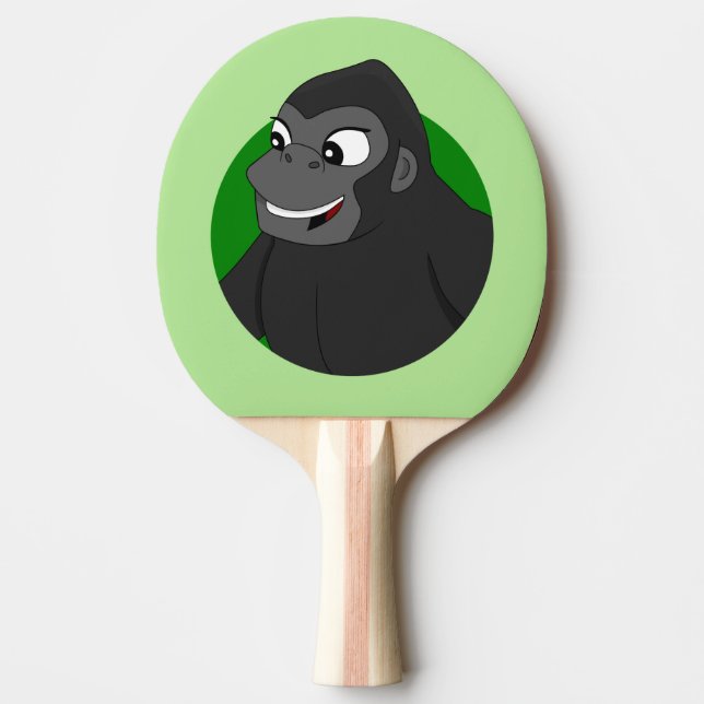 Gorilla Cartoon Ping-Pong Paddle (Front)