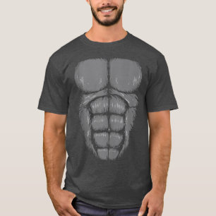 Gorilla Chest Muscles Abs Costume Art Halloween Ea T-Shirt