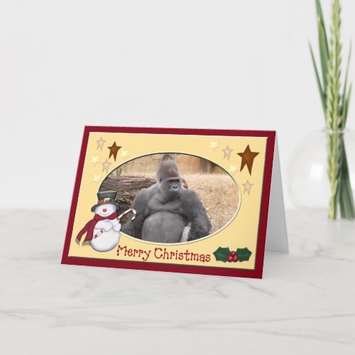 Gorilla Christmas Greeting Card