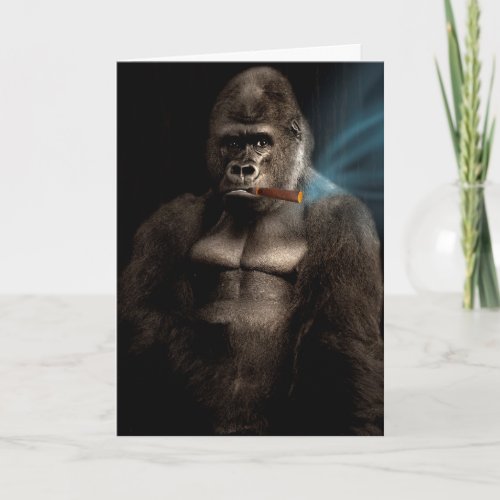 Gorilla Cigar Smoker Fun Birthday Card