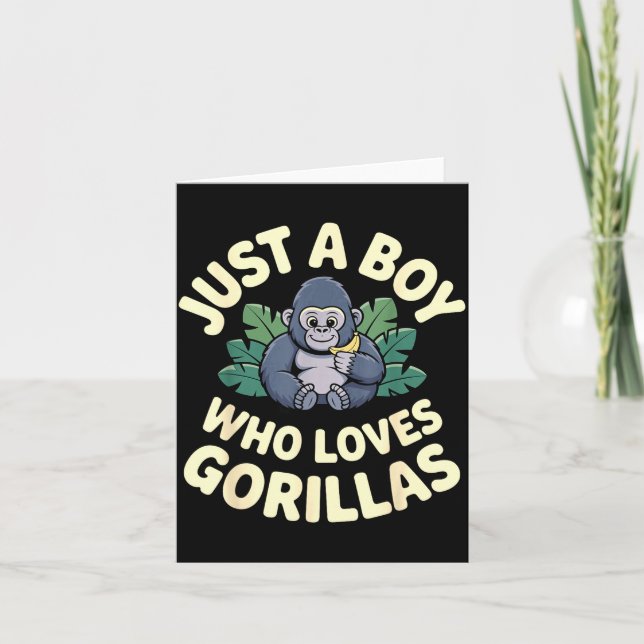Gorilla Costume For Boys Men Kid Animal Lover Monk Card (Front)