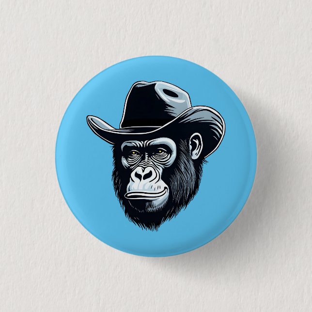 Gorilla Cowboy Button (Front)