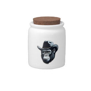 Gorilla Cowboy Candy Jar