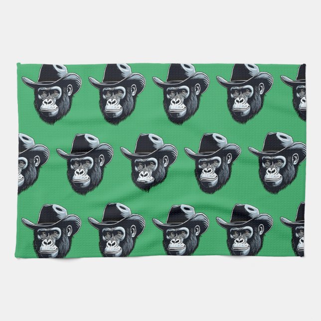 Gorilla Cowboy Kitchen Towel (Horizontal)
